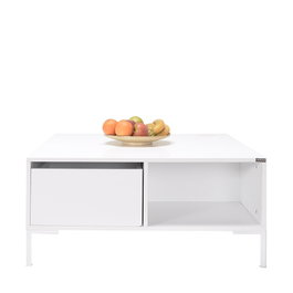 Hanah Home Mesa de Centro Blanco Diamante con Almacenamiento